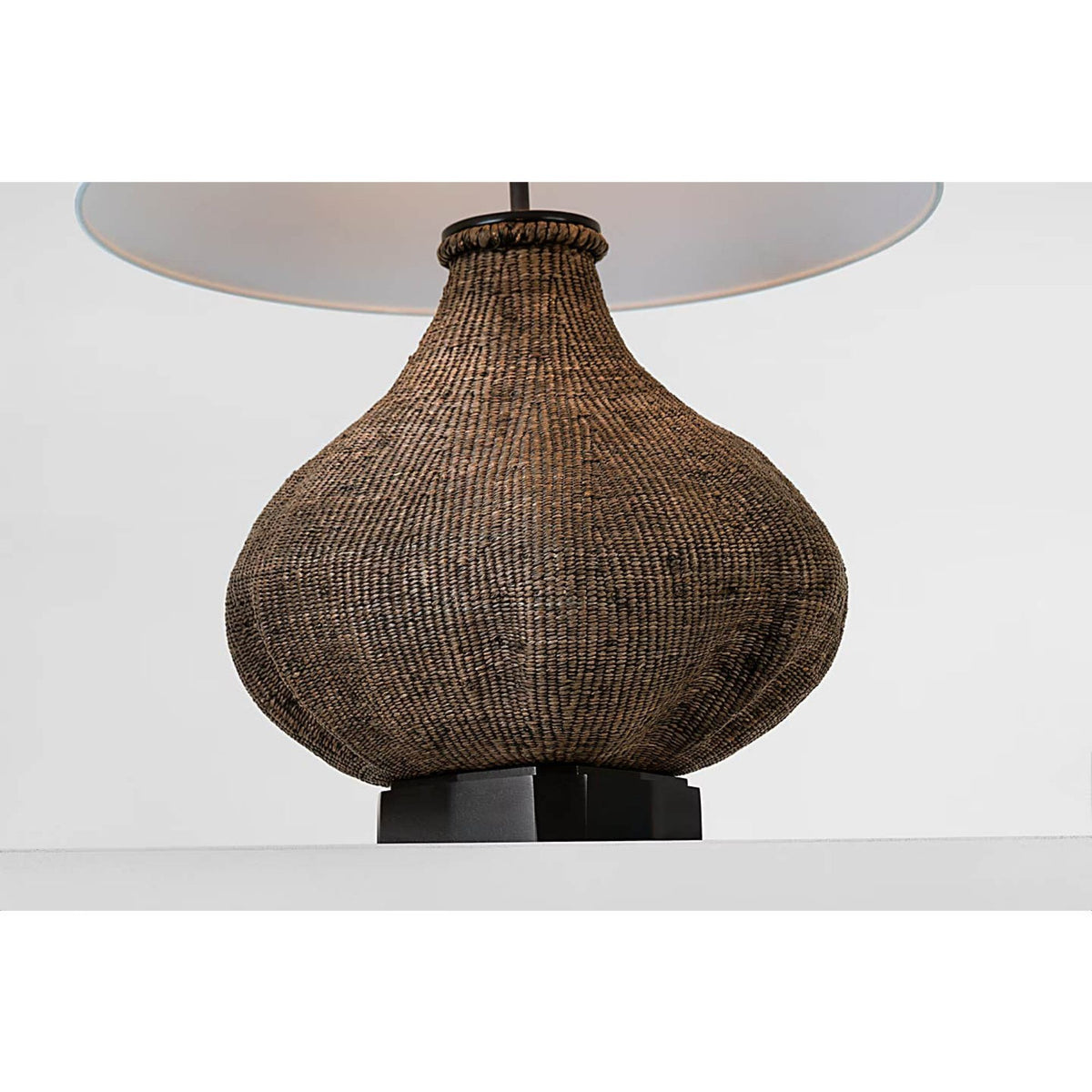 Thomas O'Brien Tahiti 32" Table Lamp in Smoke with Linen Shade W22" x H31.75"