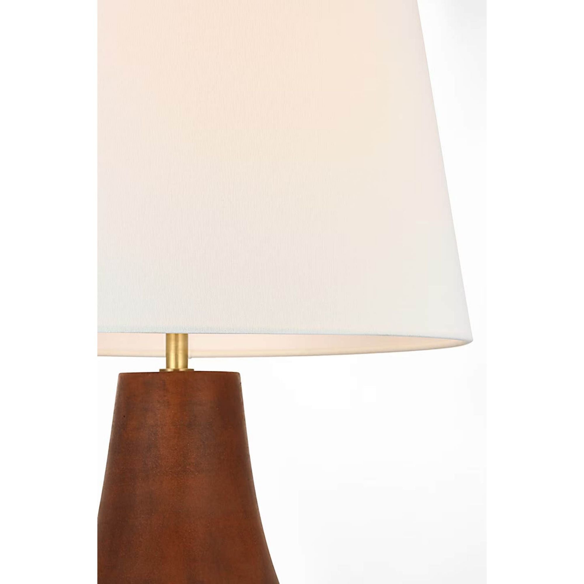 Thomas O'Brien Kefi 25" Table Lamp in Natural Terracotta with Linen Shade W16" x H25.25"