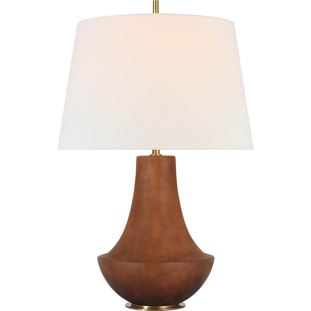 Thomas O'Brien Kefi 25" Table Lamp in Natural Terracotta with Linen Shade W16" x H25.25"
