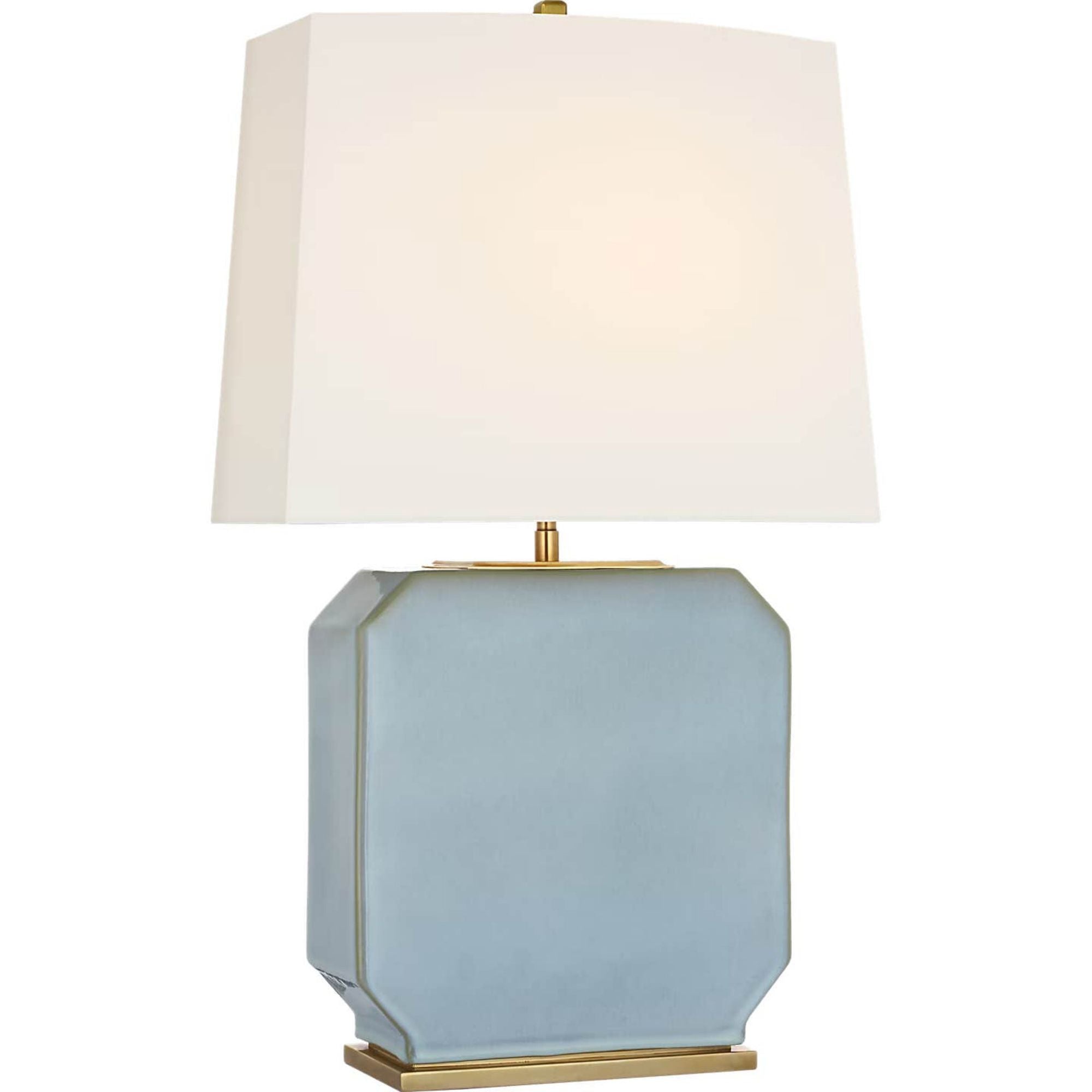 Thomas O'Brien Monique 26" Table Lamp in Silk Blue with Linen Shade W15.5" x H25.75"