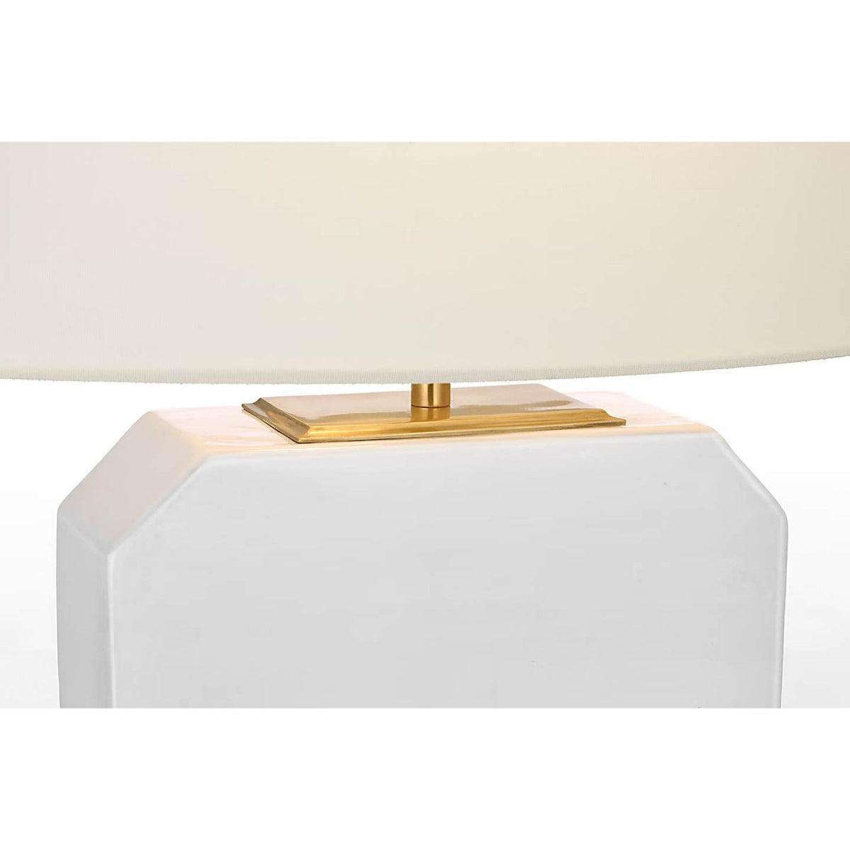 Thomas O'Brien Monique 25" Table Lamp in Venetian White with Linen Shade W15.5" x H25.75"