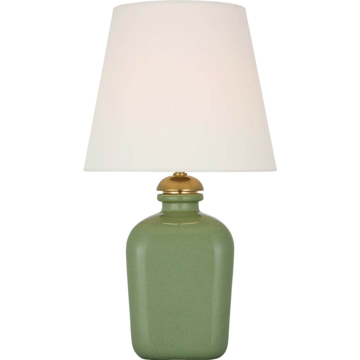 Thomas O'Brien Josy 17" Cordless Table Lamp in Silk Green with Linen Shade W9.5" x H17"