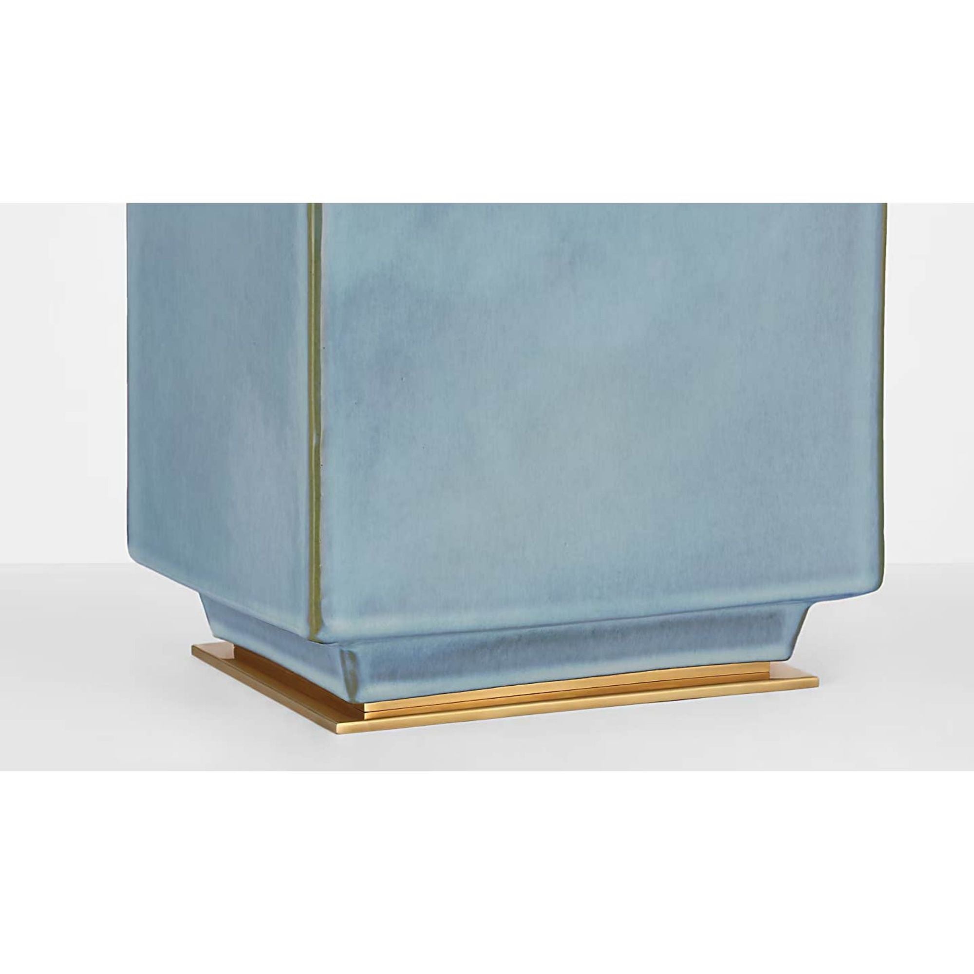 Thomas O'Brien Meurice 27" Table Lamp in Silk Blue with Linen Shade W17" x H26.75"