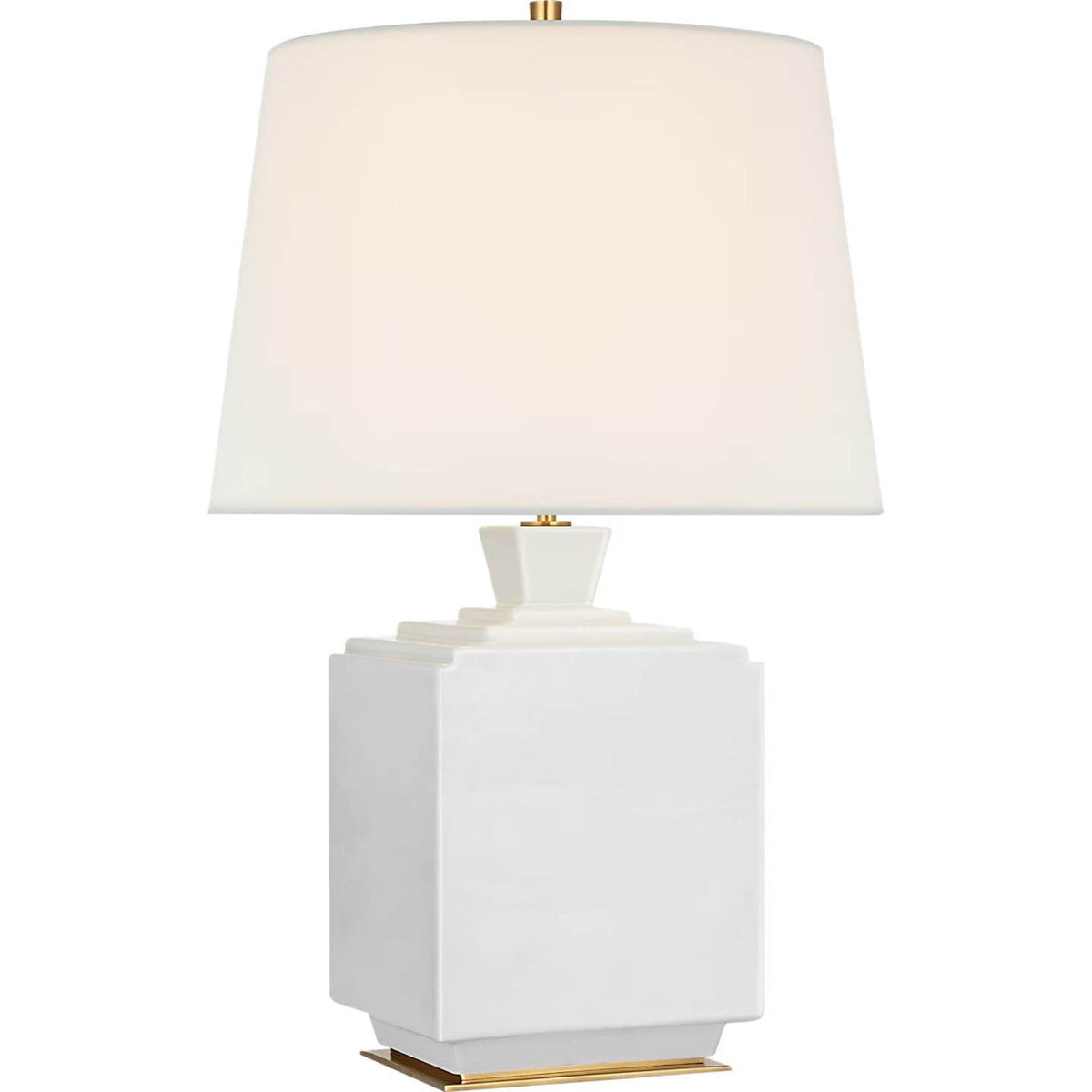 Thomas O'Brien Meurice 27" Table Lamp in Venetian White with Linen Shade W17" x H26.75"