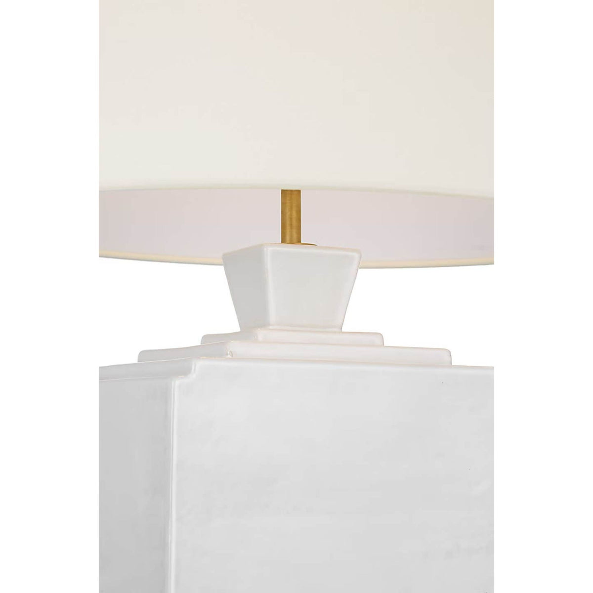 Thomas O'Brien Meurice 27" Table Lamp in Venetian White with Linen Shade W17" x H26.75"