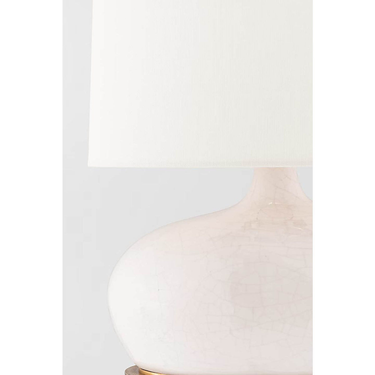 Thomas O'Brien Olinda 17" Low Table Lamp in Crackled Ivory with Linen Shade W13" x H17.5"