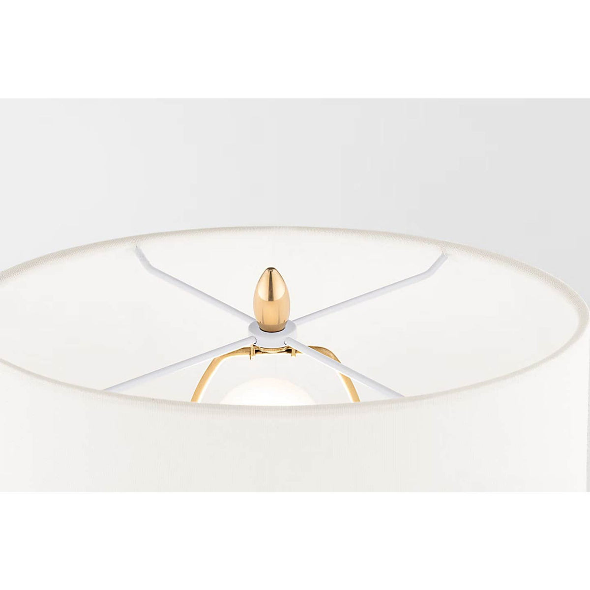 Thomas O'Brien Olinda 17" Low Table Lamp in Crackled Ivory with Linen Shade W13" x H17.5"