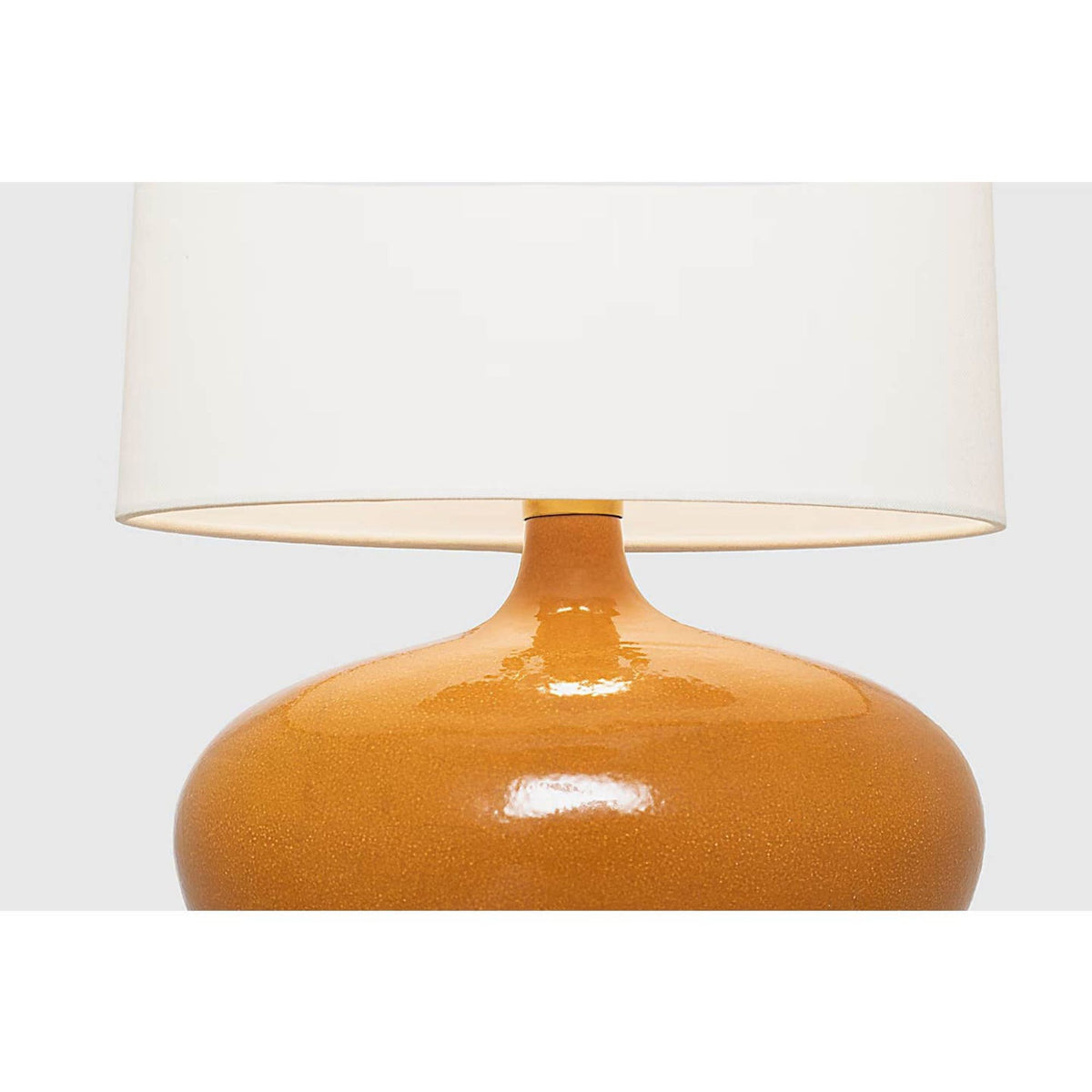 Thomas O'Brien Olinda 17" Low Table Lamp in Crackled Sienna with Linen Shade W13" x H17.5"