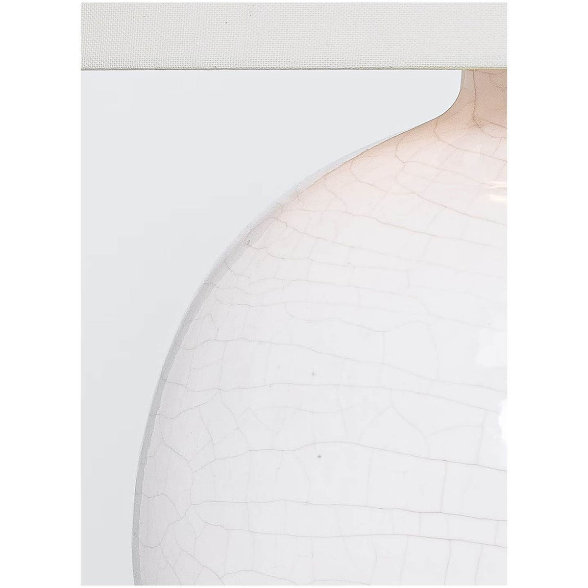 Thomas O'Brien Sao Paulo 21" Table Lamp in Crackled Ivory with Linen Shade W13" x H21.25"