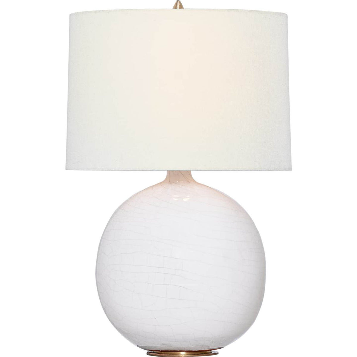 Thomas O'Brien Sao Paulo 29" Table Lamp in Crackled Ivory with Linen Shade W17.5" x H29.25"