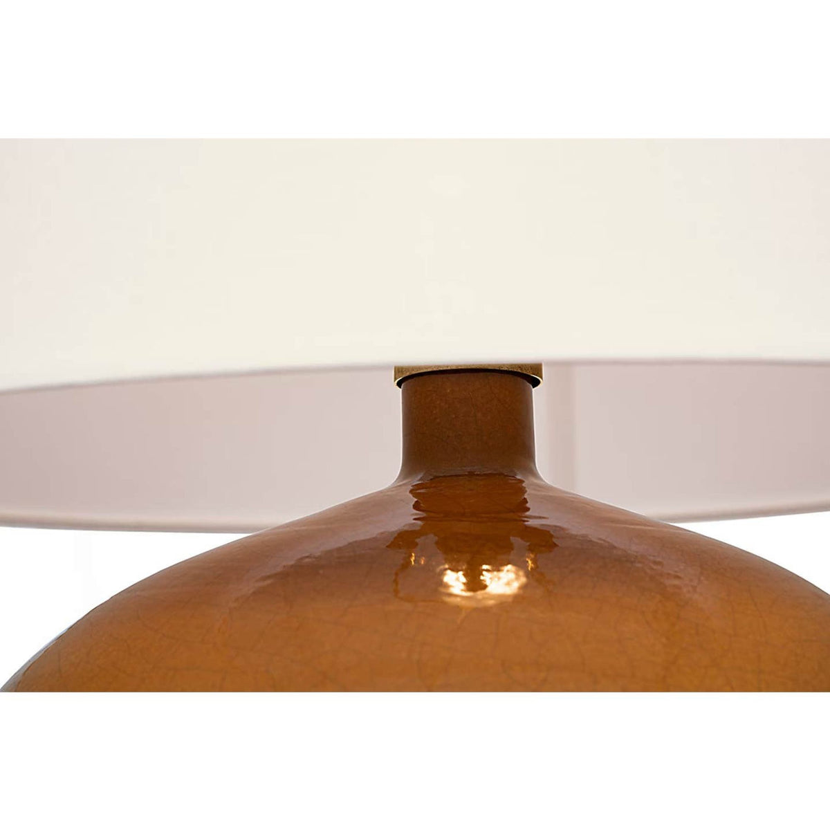 Thomas O'Brien Sao Paulo 29" Table Lamp in Crackled Sienna with Linen Shade W17.5" x H29.25"