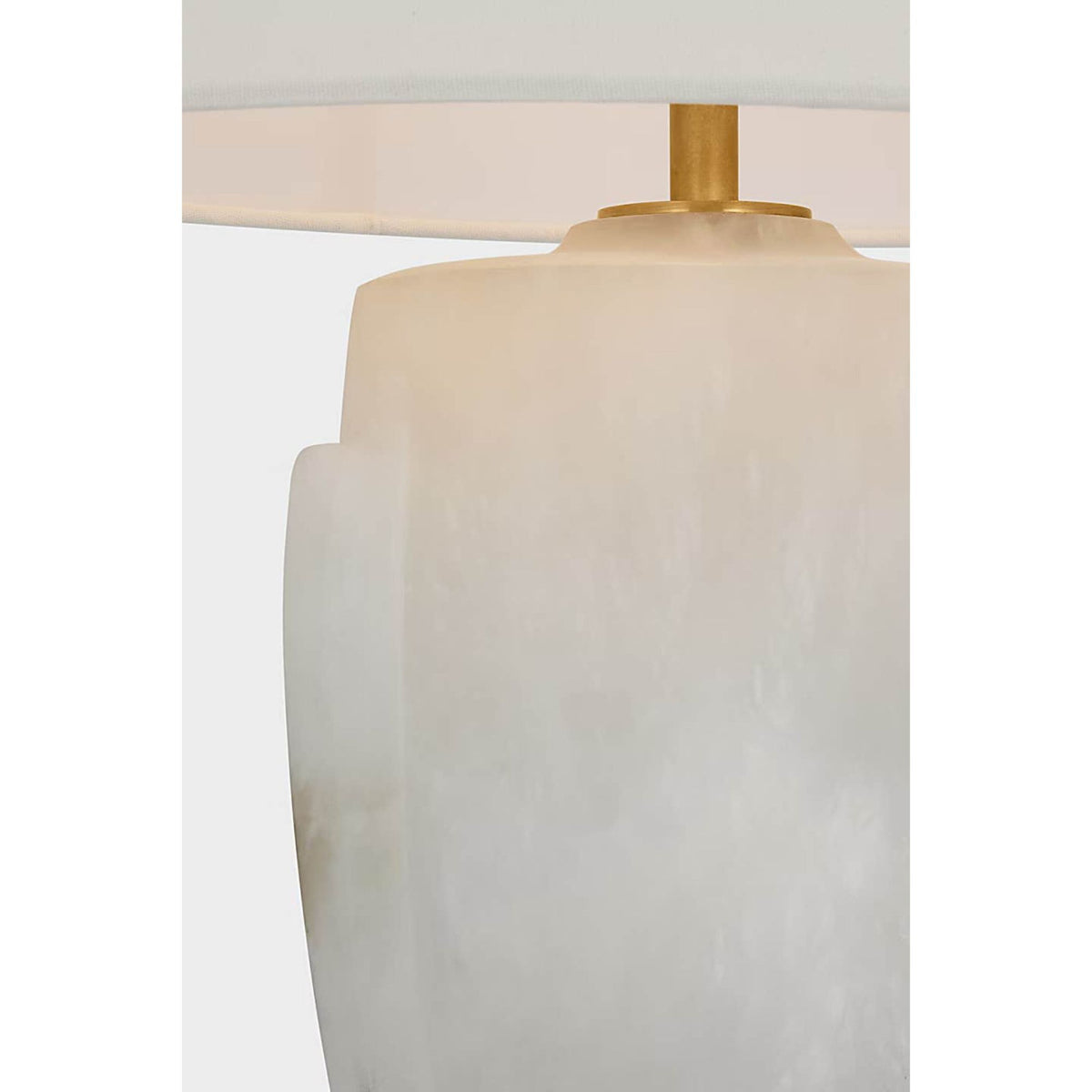 Thomas O'Brien Anfai Medium Table Lamp in Alabaster with Linen Shade W15" x H26"