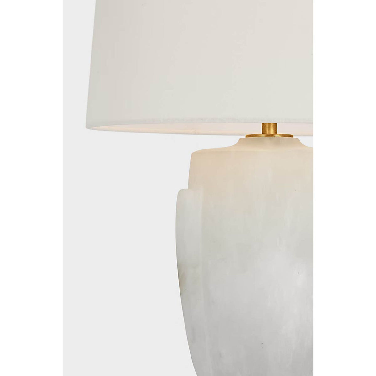 Thomas O'Brien Anfai Medium Table Lamp in Alabaster with Linen Shade W15" x H26"