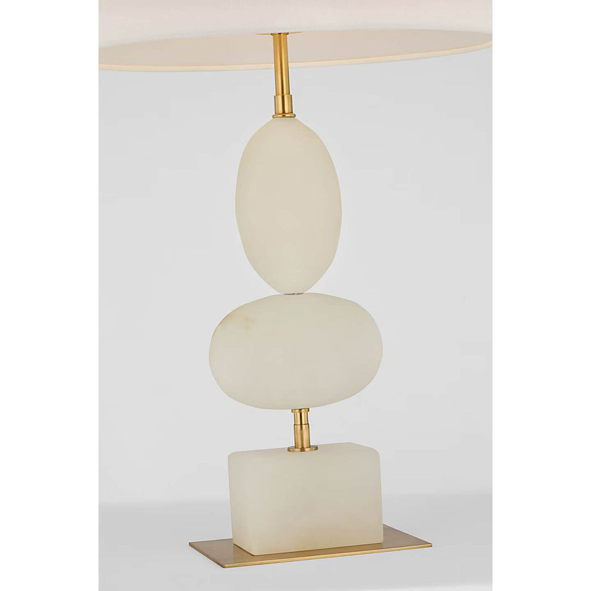 Thomas O'Brien Dani Medium Cordless Table Lamp in Alabaster with Linen Shade W15.75" x H28"