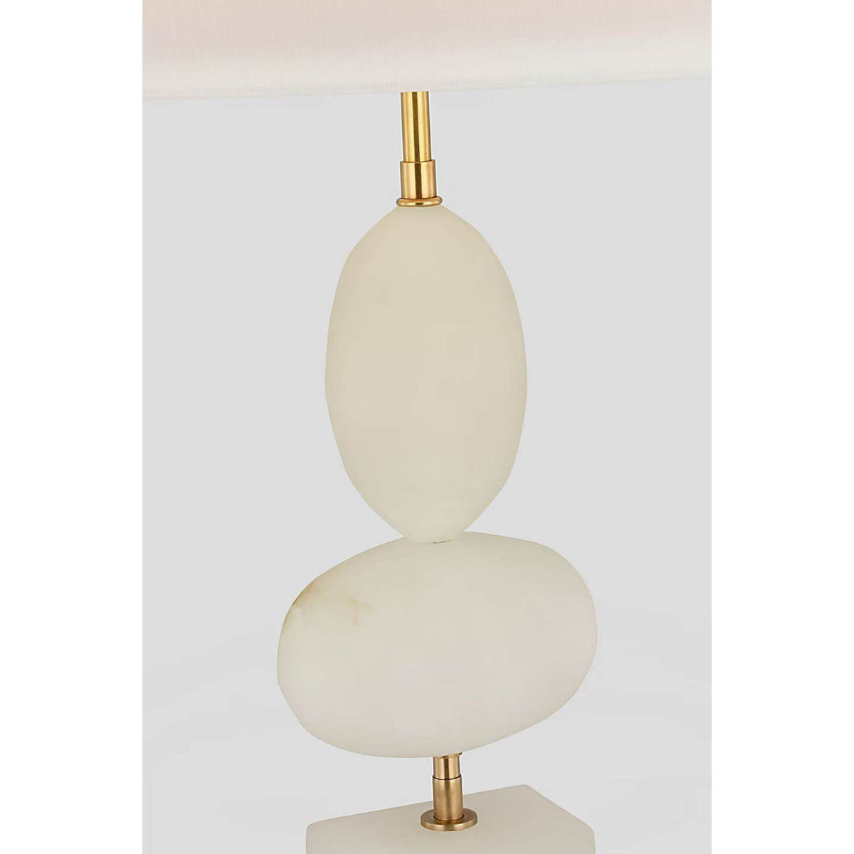 Thomas O'Brien Dani Medium Cordless Table Lamp in Alabaster with Linen Shade W15.75" x H28"