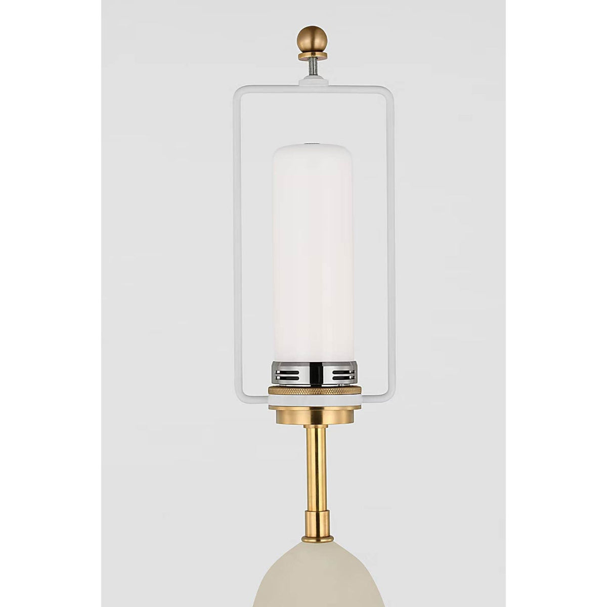 Thomas O'Brien Dani Medium Cordless Table Lamp in Alabaster with Linen Shade W15.75" x H28"