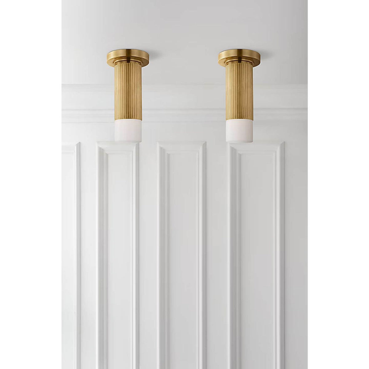 Thomas O'Brien Ace Mini Monopoint Flush Mount in Bronze with White Glass W3.25" x H10.75"