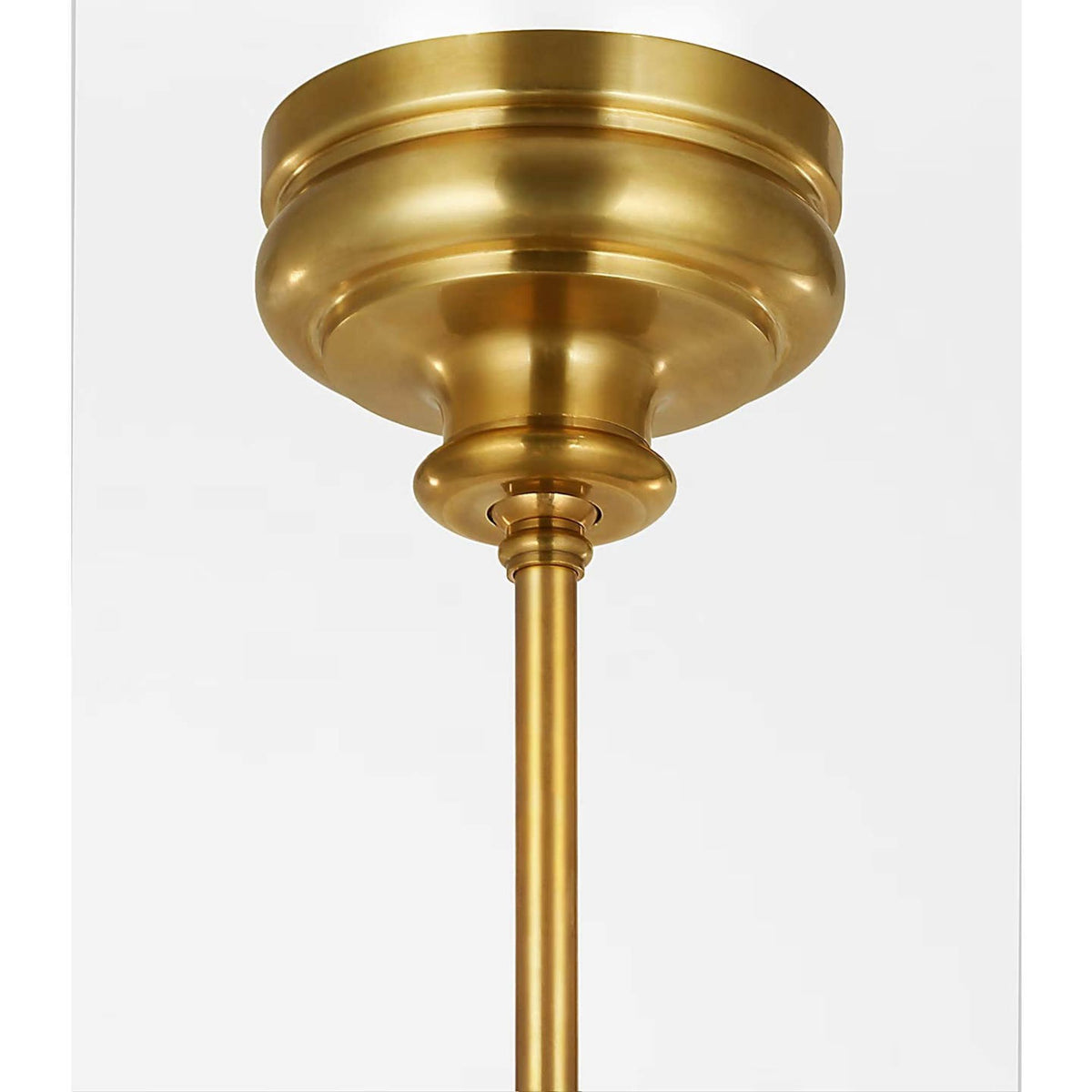 Thomas O'Brien Piaf Large Two Light Linear Pendant in Hand-Rubbed Antique Brass with Linen Shades W12" x 62"