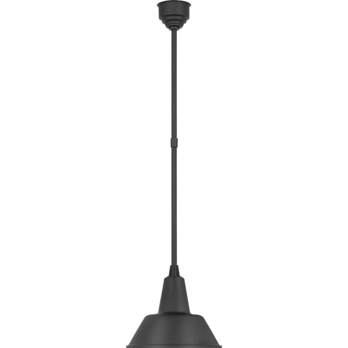 Thomas O'Brien Academy Pendant in Matte Black with 12.5" Bowers Shade W12.5"