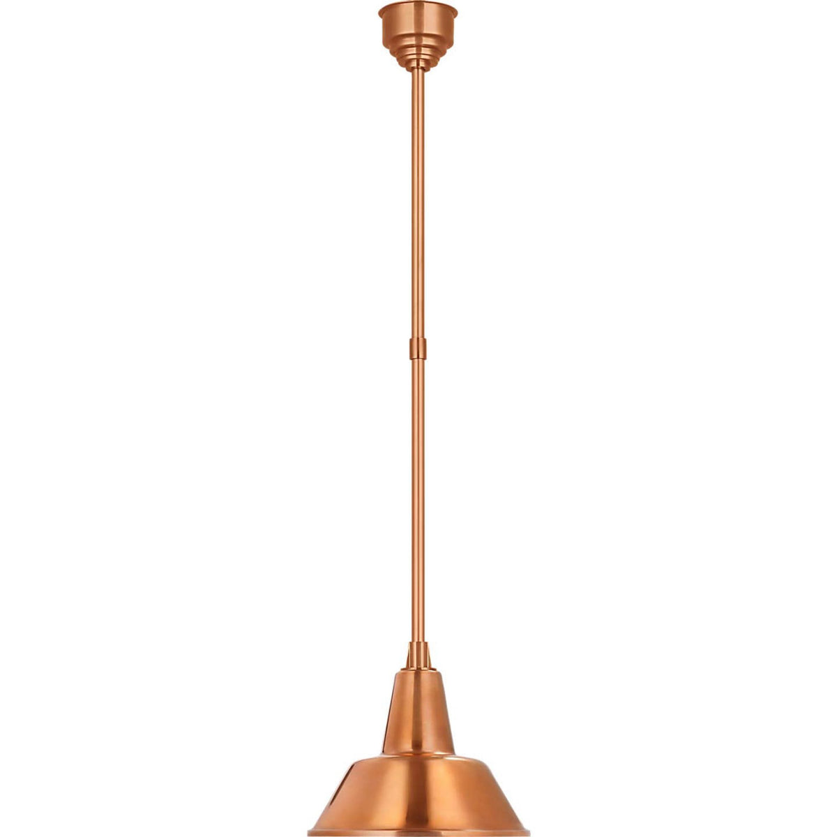 Thomas O'Brien Academy Pendant in Soft Copper with 12.5" Bowers Shade W12.5"