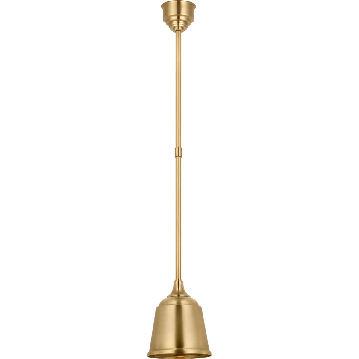 Thomas O'Brien Academy Pendant in Hand-Rubbed Antique Brass with 8" Rockhouse Shade W8"
