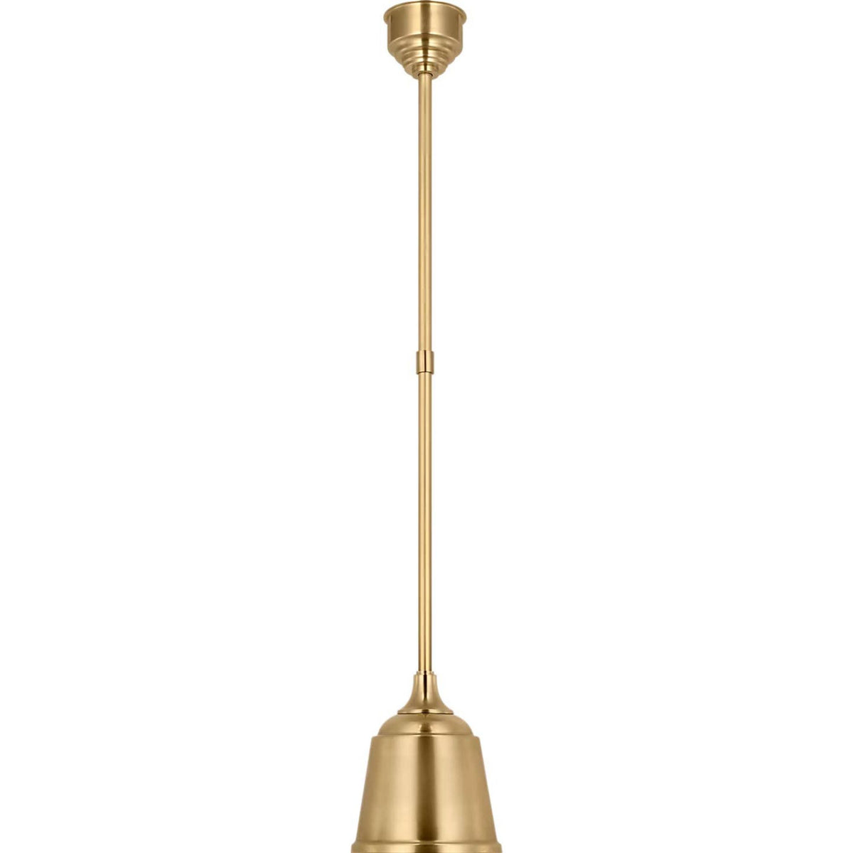Thomas O'Brien Academy Pendant in Hand-Rubbed Antique Brass with 8" Rockhouse Shade W8"