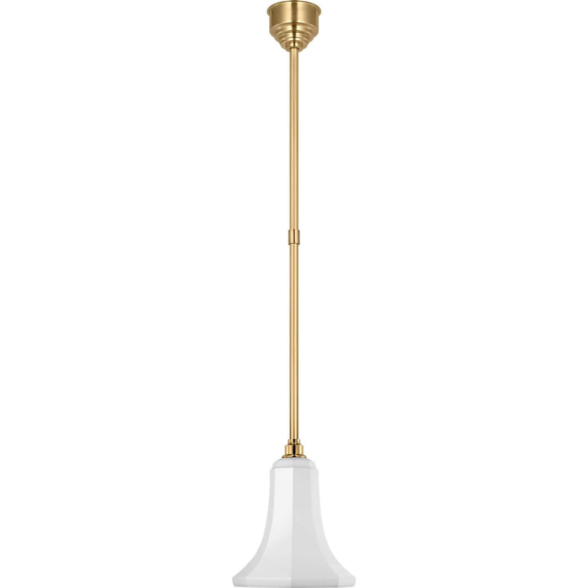 Thomas O'Brien Academy Pendant in Hand-Rubbed Antique Brass with 9.25" White Savannah Shade W9.25"