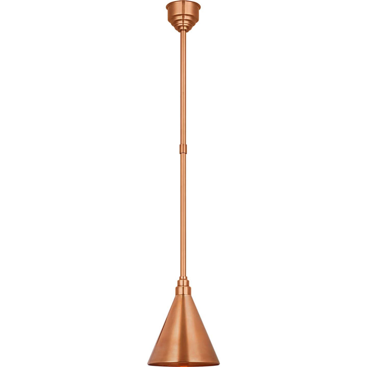 Thomas O'Brien Academy Pendant in Soft Copper with 9" Conical Savannah Shade W9"