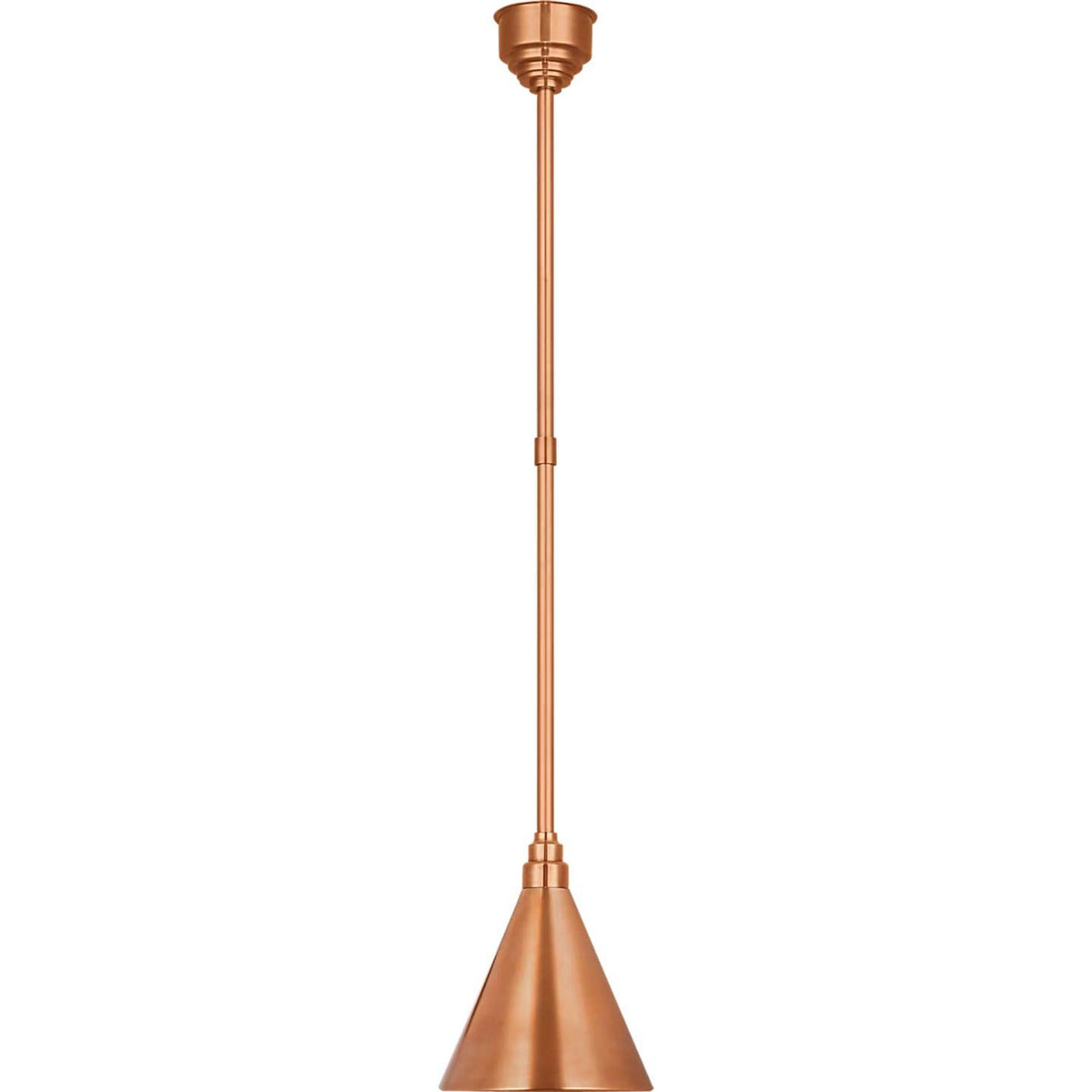 Thomas O'Brien Academy Pendant in Soft Copper with 9" Conical Savannah Shade W9"