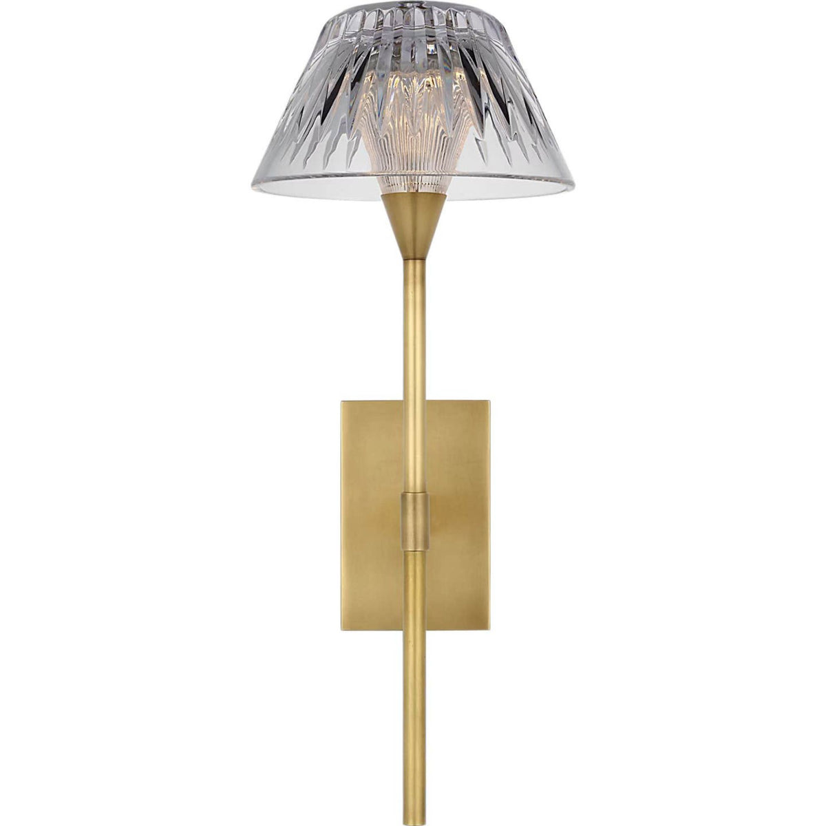 Waterford Blaze 14" Sconce in Natural Brass with Clear Crystal W5.75" x H13.75" x E7.75"