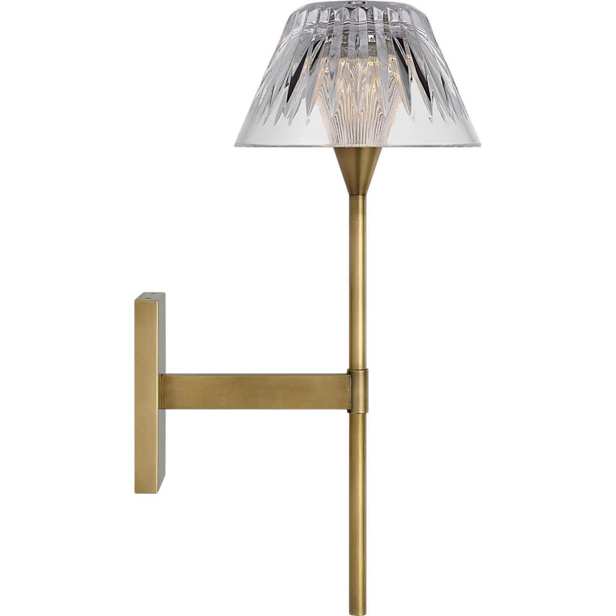 Waterford Blaze 14" Sconce in Natural Brass with Clear Crystal W5.75" x H13.75" x E7.75"
