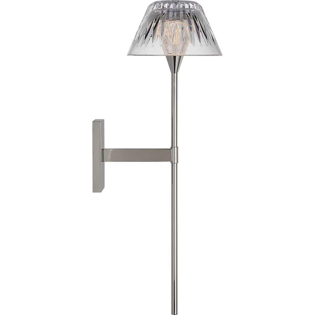 Waterford Blaze 19" Tail Sconce in Polished Nickel with Clear Crystal W5.75" x H19" x E7.75"