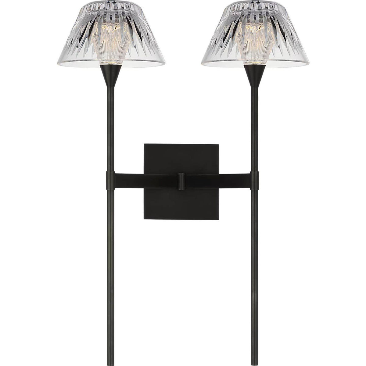 Waterford Blaze 19" 2 Light Tail Sconce in Bronze with Clear Crystal W13.5" x H19" x E7.75"