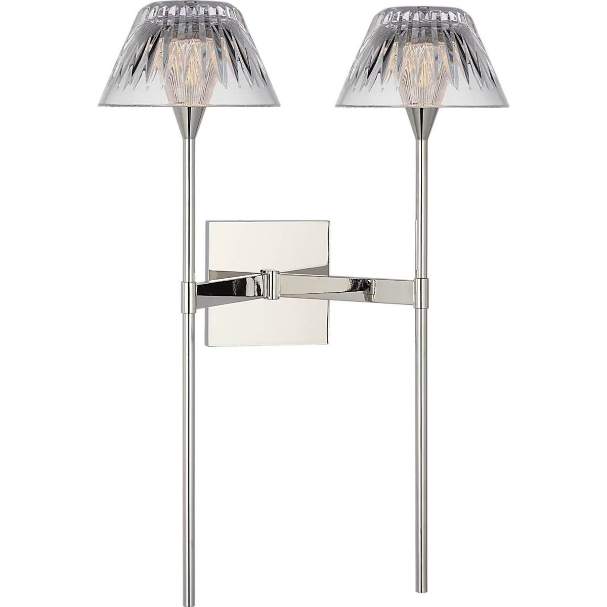 Waterford Blaze 19" 2 Light Tail Sconce in Polished Nickel with Clear Crystal W13.5" x H19" x E7.75"