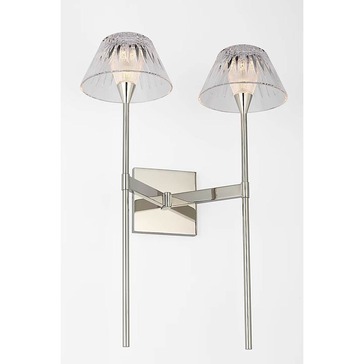 Waterford Blaze 19" 2 Light Tail Sconce in Polished Nickel with Clear Crystal W13.5" x H19" x E7.75"