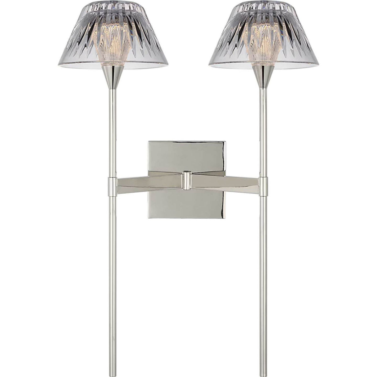 Waterford Blaze 19" 2 Light Tail Sconce in Polished Nickel with Clear Crystal W13.5" x H19" x E7.75"