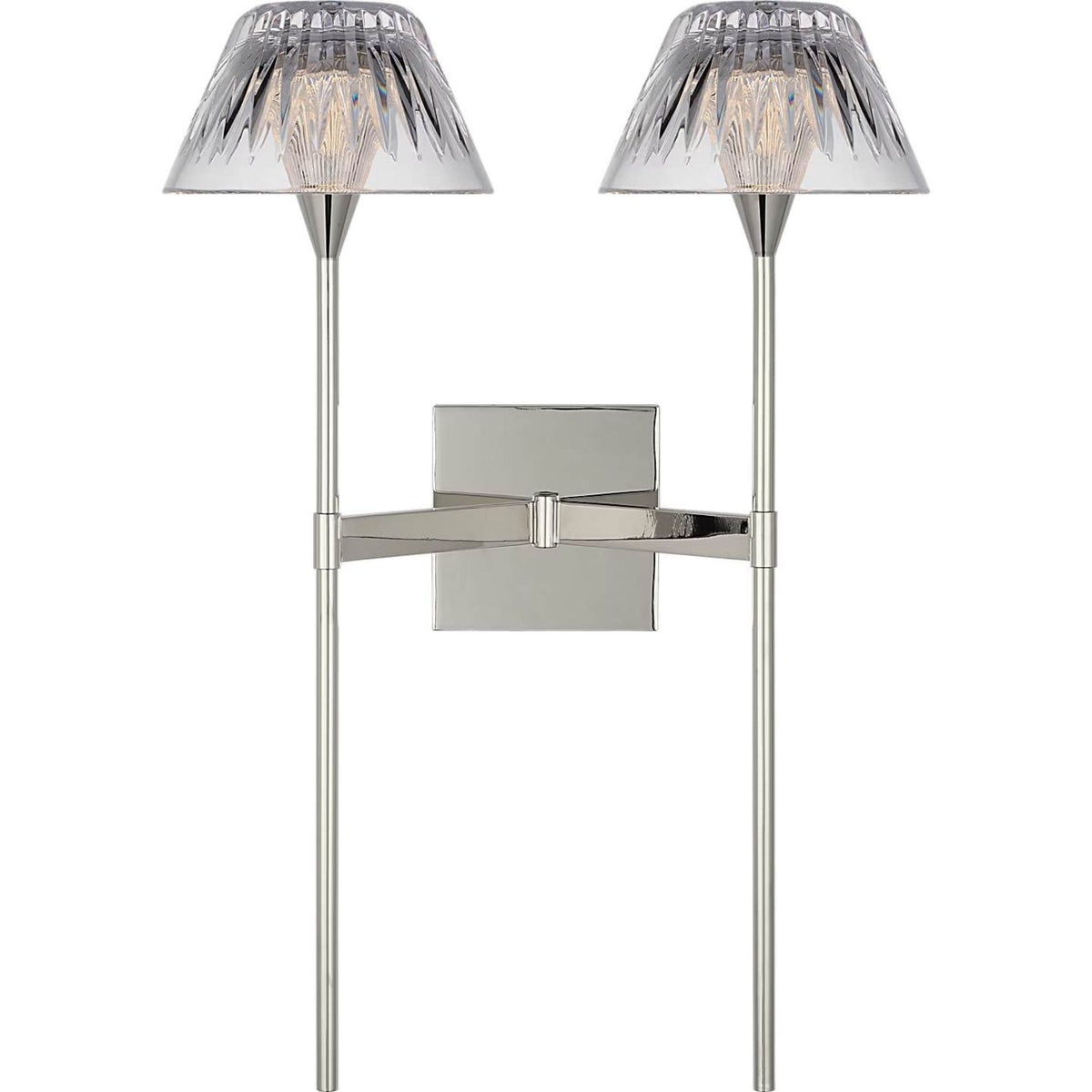 Waterford Blaze 19" 2 Light Tail Sconce in Polished Nickel with Clear Crystal W13.5" x H19" x E7.75"