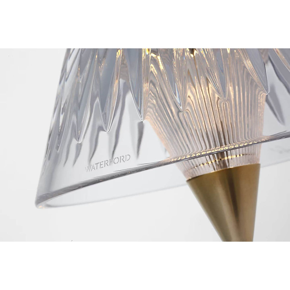 Waterford Blaze 12" Rechargeable Table Lamp in Natural Brass with Clear Crystal W5.75" x H11.75"