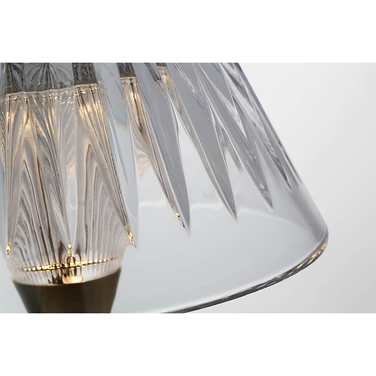 Waterford Blaze 12" Rechargeable Table Lamp in Natural Brass with Clear Crystal W5.75" x H11.75"