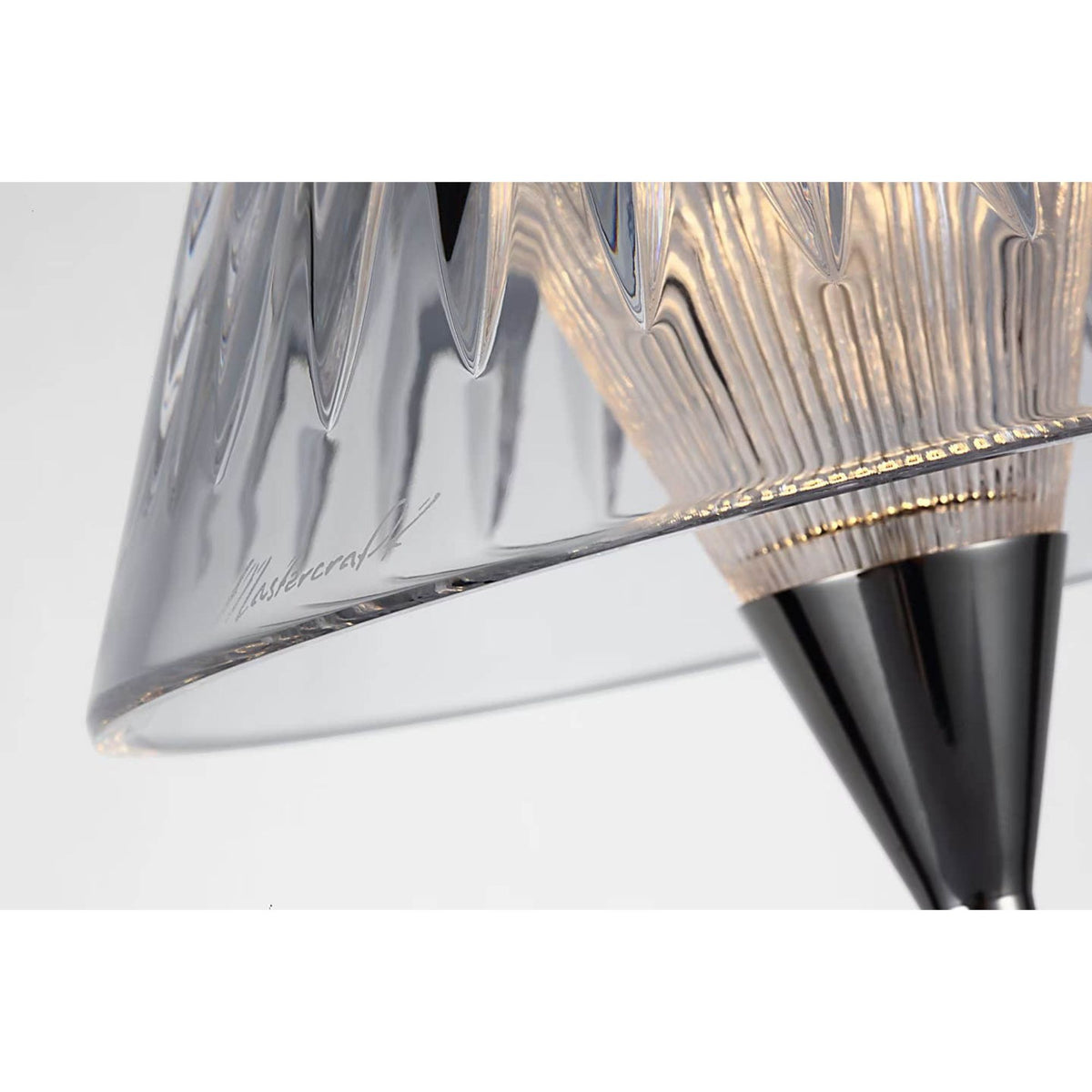 Waterford Blaze 12" Rechargeable Table Lamp in Polished Nickel with Clear Crystal W5.75" x H11.75"