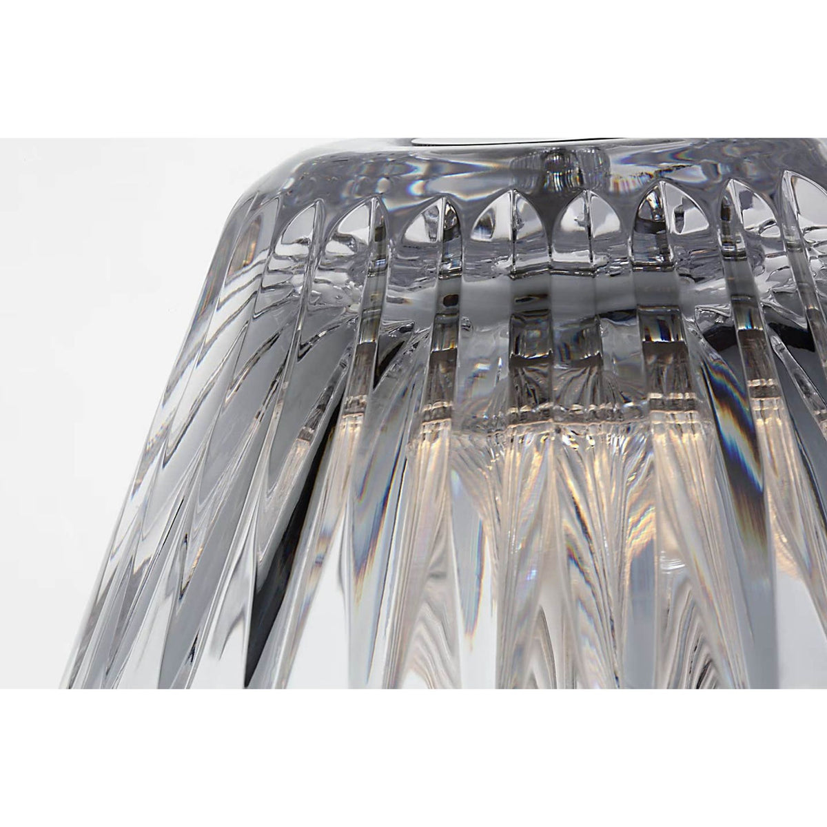 Waterford Blaze 12" Rechargeable Table Lamp in Polished Nickel with Clear Crystal W5.75" x H11.75"