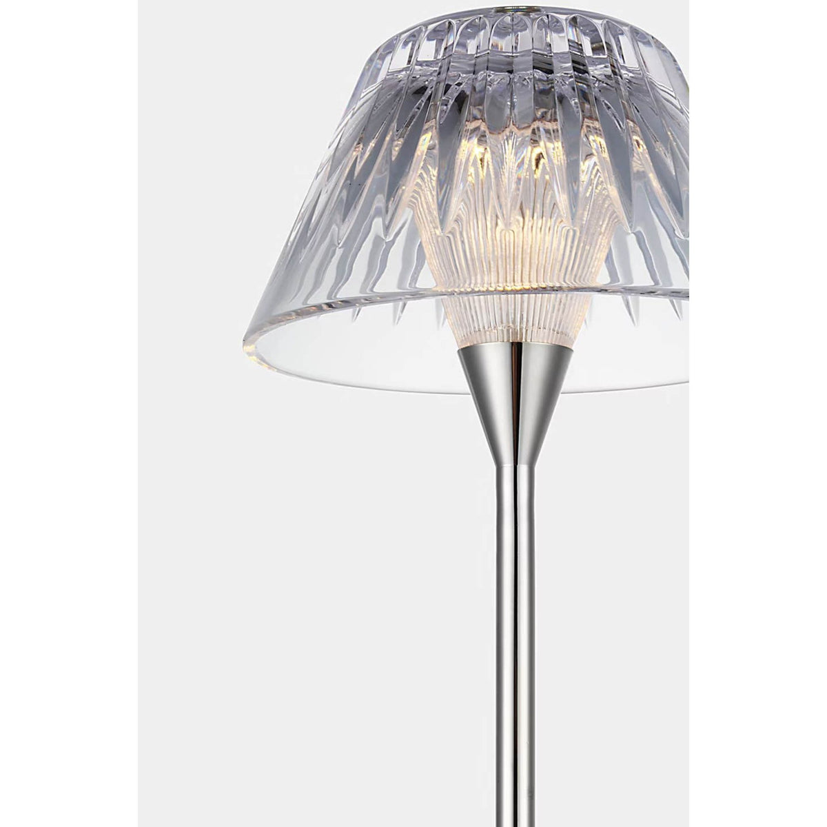 Waterford Blaze 16" Rechargeable Table Lamp in Polished Nickel with Clear Crystal W5.75" x H16.25"