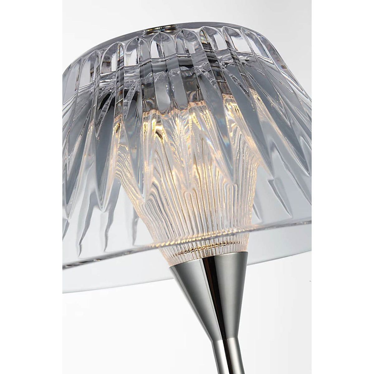 Waterford Blaze 16" Rechargeable Table Lamp in Polished Nickel with Clear Crystal W5.75" x H16.25"