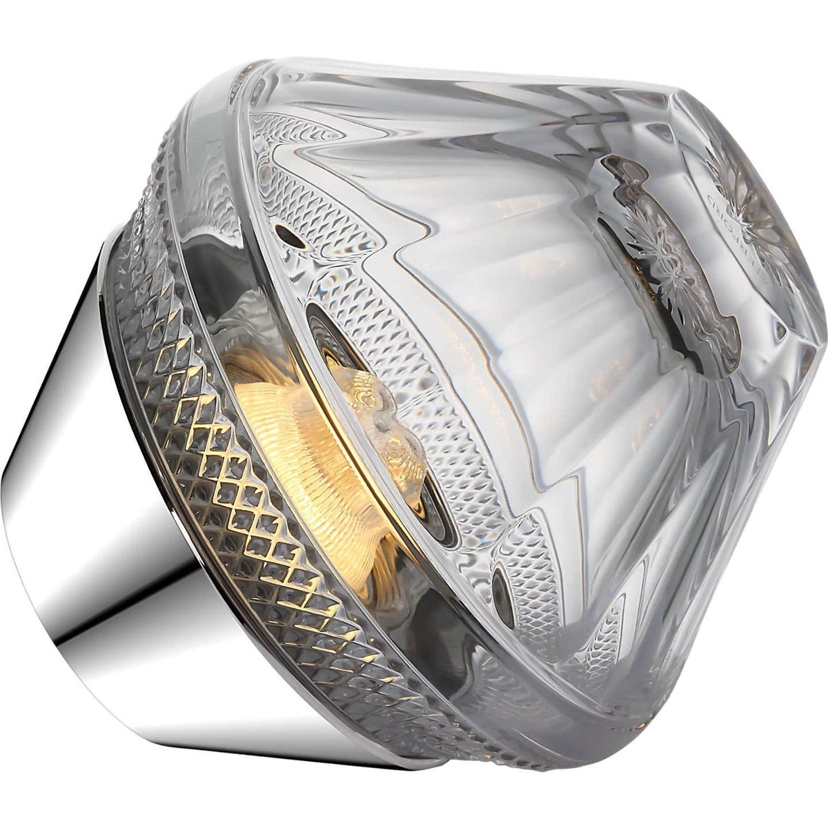 Waterford Copper Coast 5" Rechargeable Accent Lamp in Polished Nickel with Clear Crystal W5" x H5"