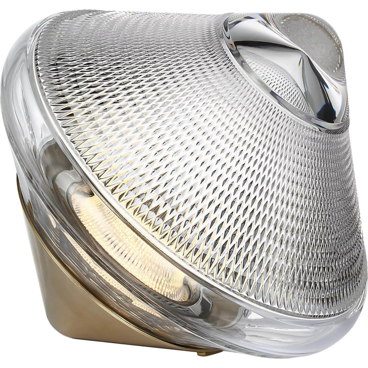 Waterford Copper Coast 12" Rechargeable Accent Light in Natural Brass with Clear Crystal W11.75" x H9.25"