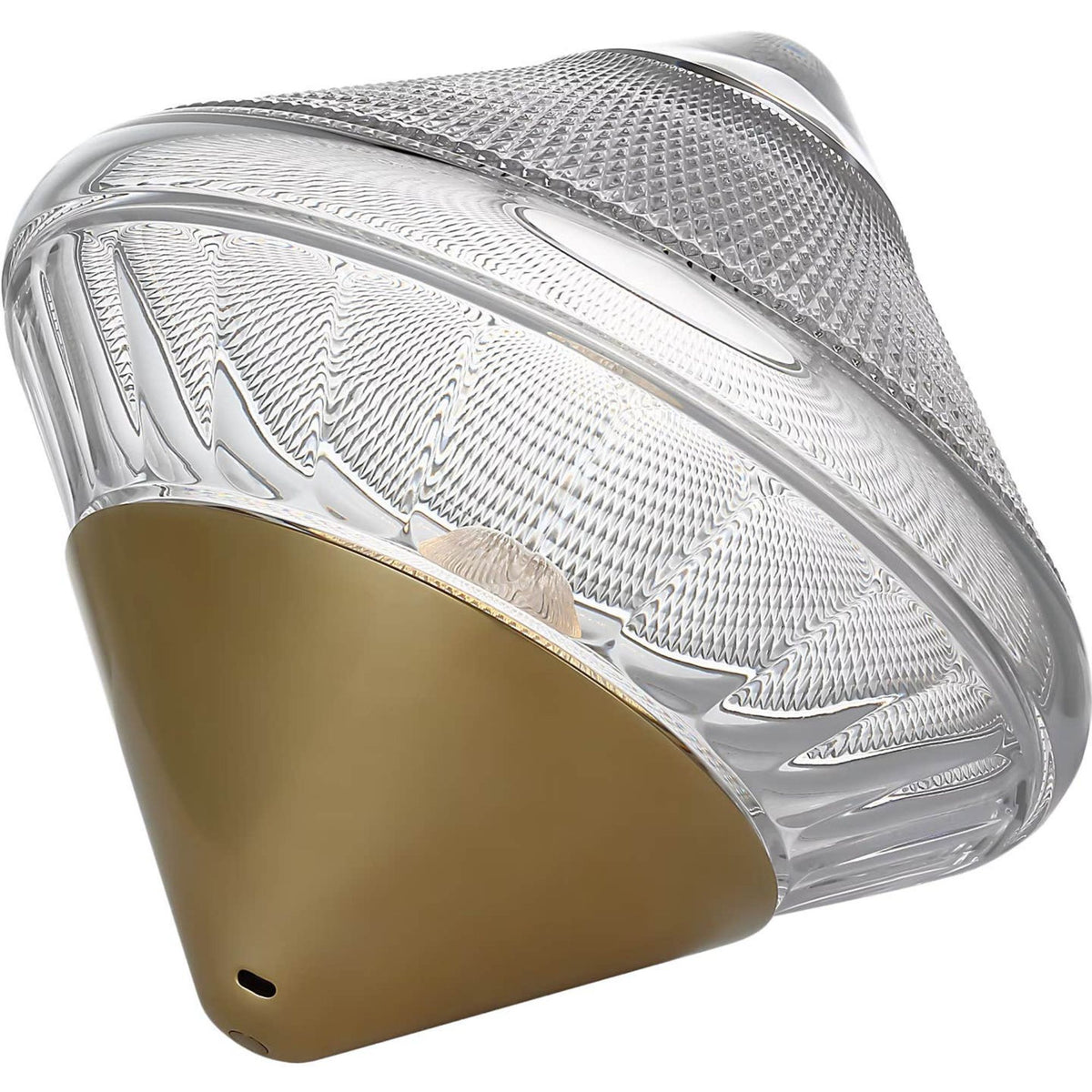 Waterford Copper Coast 12" Rechargeable Accent Light in Natural Brass with Clear Crystal W11.75" x H9.25"