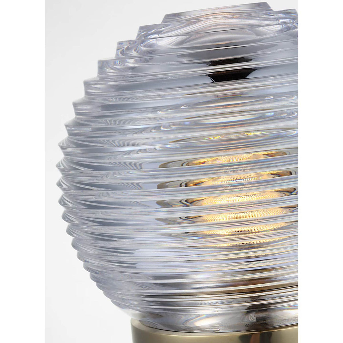 Waterford Circon 7" Rechargeable Accent Lamp in Natural Brass with Clear Crystal W5" x H6.5"