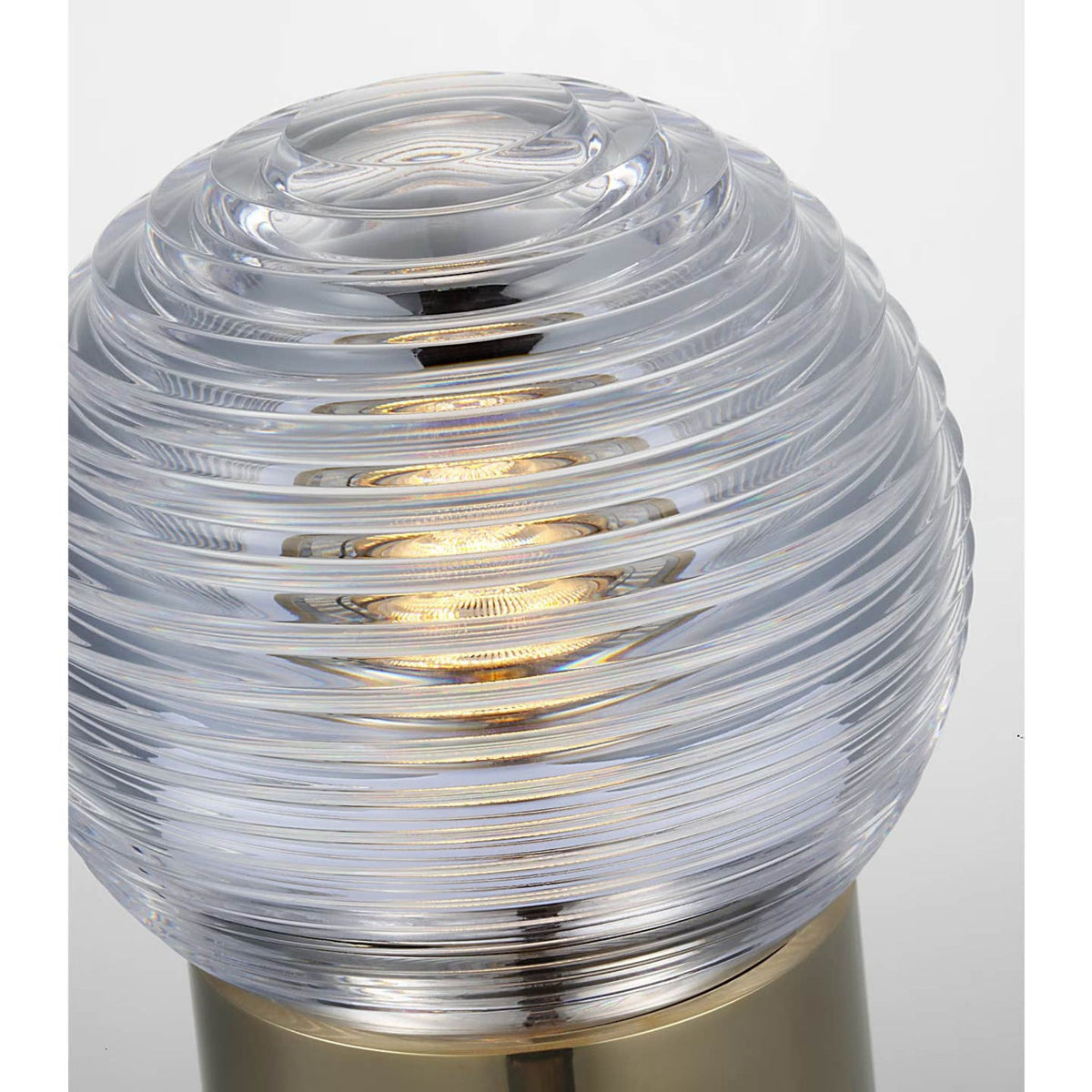 Waterford Circon 7" Rechargeable Accent Lamp in Natural Brass with Clear Crystal W5" x H6.5"
