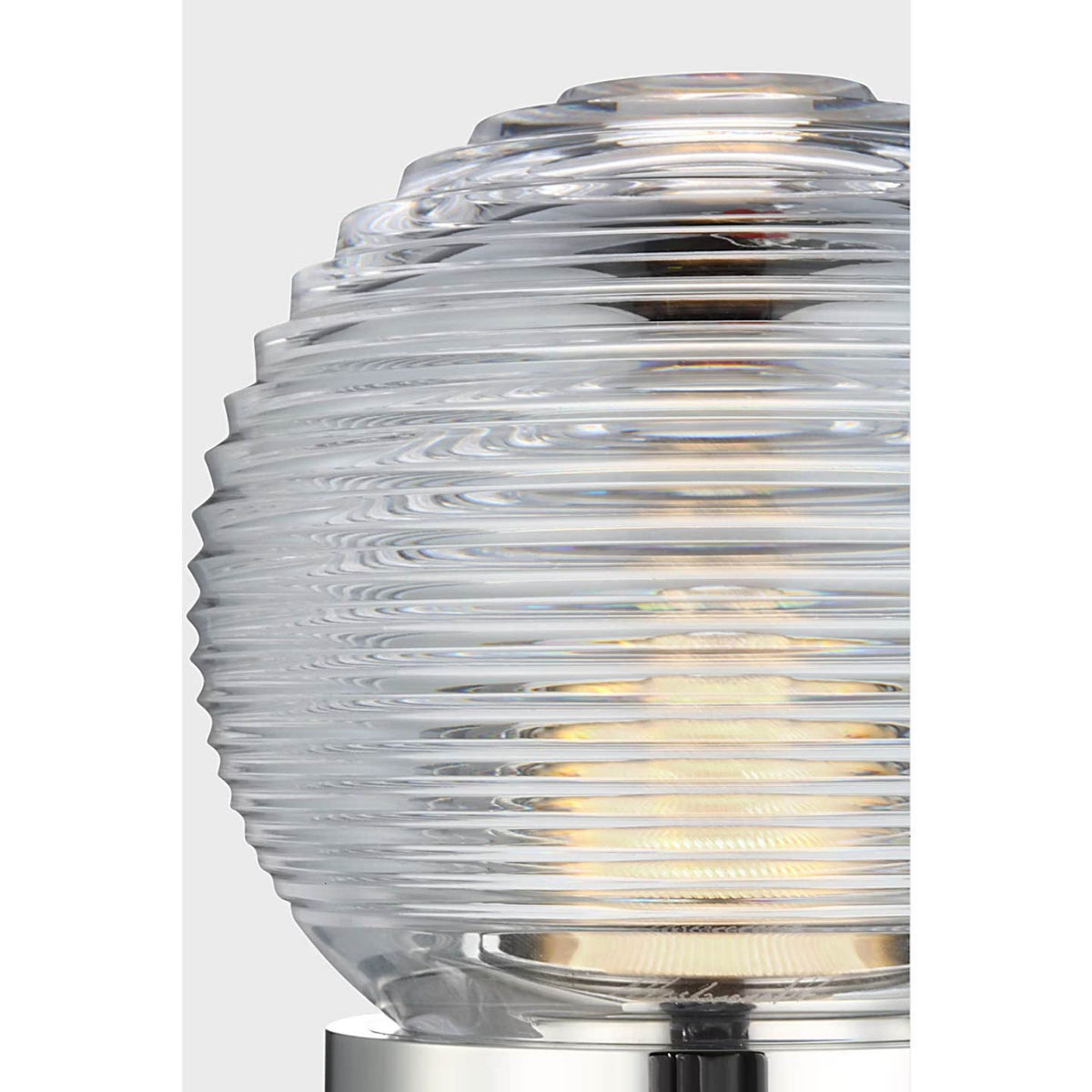 Waterford Circon 7" Rechargeable Accent Lamp in Polished Nickel with Clear Crystal W5" x H6.5"