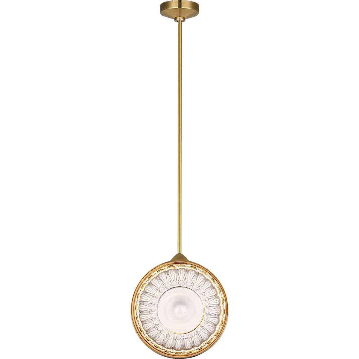 Waterford Copper Coast 15" Pendant in Natural Brass with Olive Cut Clear Crystal W15"